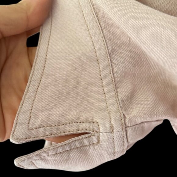 KRIZIA Designer Tailored Sheath Shirt Dress Pink Lace Collar Short Sleeve Sz 14 - Picture 7 of 16